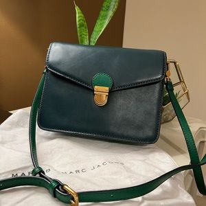 Marc By Marc Jacobs two-tone green color leather classic shoulder bag
